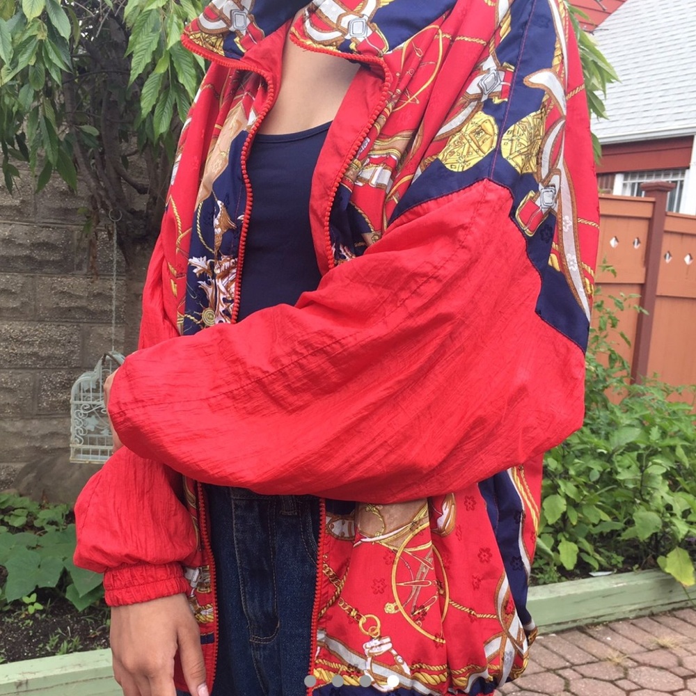 Vintage Red Silk/satin Bomber Jacket